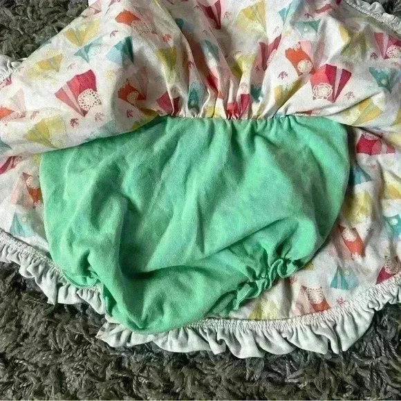 Matilda Jane Yellow/Aqua/Red Camping Tent Skirted Diaper Cover 6 Months - Picture 4 of 6